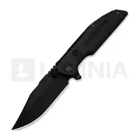 We Knife Couteau pliant Muster, Black Titanium, Black Stonewash