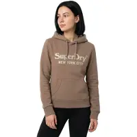 Superdry Brand Mark Relaxed Fit Hoodie Marron 2XS Femme