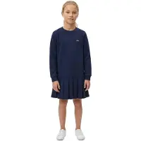 Lacoste Kids French Terry Long Sleeve Dress Bleu 12 Years Fille