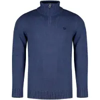 Superdry Homme Pull en Maille à Demi-zip en Coton Navy Taille: S