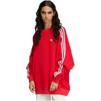 Adidas Originals 3 Stripes Oversized Adilenium Crew Sweatshirt Rouge 2XL Femme