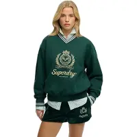 Superdry pour femme. W2012589A Sweat-shirt Country Club vert (XS), Casuel, Coton