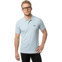 BOSS pour homme. 50559355 Polo Birdie bleu (S), Casuel, Coton, Manche courte