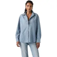 Levi's Harlie Boyfriend Long Sleeve Shirt Bleu M Femme