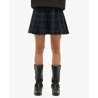 Superdry pour femme. W7210205A Jupe Vintage Plissée à carreaux marine (XL), Noir, Casuel, Polyester