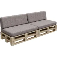 POOM Coussin pour palettes, Coussin pour palettes, Coussin de jardin, PFBG (2X Set (120x80 + 120x35), Gris)