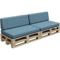 POOM Coussins de palette, Coussins de palette, Coussins de jardin, PFBG (2X set (120x80 + 120x35), Maritime)