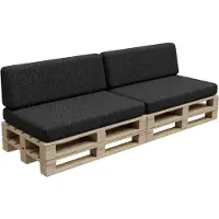 POOM Coussin pour palettes, Coussin de jardin, PFBG (2X Set (120x80 + 120x35), Graphit)