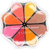 Gistuch Petal Stamp Pad 8 Farben Wasserbezogene DIY -Handdruck für normales Papier (1032)