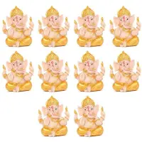 Jojomino 10X Haidianzi Or Seigneur Ganesha Bouddha Statue ÉLéphant Dieu Sculptures Figurines Ganesh