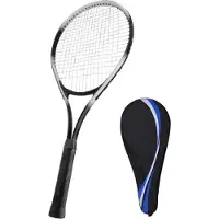 Gistuch 27 pouces raquette de tennis unique raquettein débutant -compétition ensemble avec sac de transport pour les adultes étudiants femmes hommes noir noir