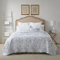 Famanu Ensemble de literie king size, coton réversible, accessoires de décoration bleu clair, pour toutes les saisons, king size.