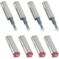 Famanu Système à ouverture par simple pression, 8 pièces - Amortisseurs pour portes et tiroirs, gris argenté