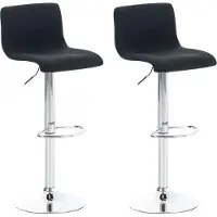 BellaFurn set de 2 tabourets de bar en tissu - chaises de bistrot - ergonomiques et confortables | Couleur : noir | Couleur de base : chrome