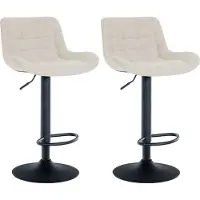 BellaFurn set de 2 tabourets de bar élégants - Tabouret de bar - Réglable en hauteur | Couleur : Crème | Matériau : Poussière