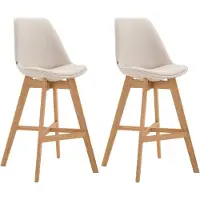 BellaFurn set de 2 tabourets de bar - Chaises hautes - Assise confortable, protection anti-poussière durable | Couleur : Crème | Couleur des vêtements : Naturel
