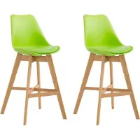 BellaFurn set de 2 tabourets de bar - Tabouret - Grand confort d'assise, design moderne robuste | Couleur : Vert | Couleur d'habillage : Naturel