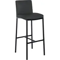 BellaFurn Tabouret de bar, tabouret, dossier - Confort moderne en similicuir ou en tissu | Couleur : gris foncé. Matériau : similicuir