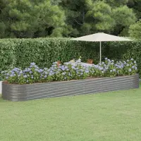 Prolenta Maison Exclusive - Jardinière surélevée en acier thermolaqué 584x140x68 cm gris