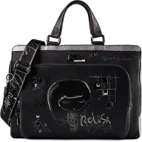 Anekke serviette sac d'ordinateur portable pour ordinateur portable Iron Briefcase Multicolor noir
