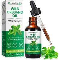 P-Beauty Huile essentielle d'origan sauvage, liquide, gouttes, avec carvacrol, biologique, végan, naturel, 100% pure, 60 ml