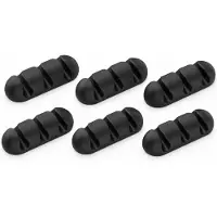 Wigento 6 supports universels pour câbles, avec 3 trous, clips en silicone, accessoires de charge