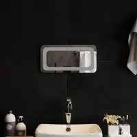 Syfax Miroir de salle de bain LED, transparent, 40 x 20 cm, en verre trempé