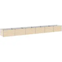 vidaXL : Jardinière surélevée pour jardin, couleur ivoire, 600 x 80 x 55 cm