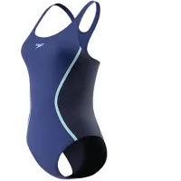 Speedo Solid Splice Medalist Swimsuit Bleu 34 Femme