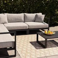 Markenlos Tapis d'extérieur, 120 x 180 cm, couleur taupe, motif losanges