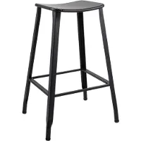 BellaFurn Tabouret de bar Peony - Tabouret de bar industriel en métal | Couleur : Noir | Dimensions : 51x43x74 cm
