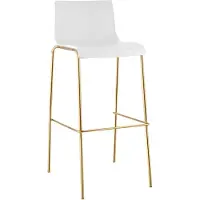 BellaFurn Tabouret Hover avec assise en plastique | Couleur : Blanc | Dimensions : 43 x 48 x 100 cm