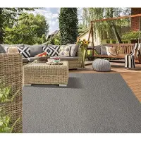 Famanu Tapis d'intérieur et d'extérieur, 80 x 150 cm, anthracite, tissage plat