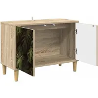 vidaXL Meuble TV ELBURG, 69 x 33 x 50 cm, panneaux de particules imitation bois Sonoma