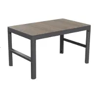 Keter Table de jardin Lyon / Scandi - 116 x 71 x 40 – 65 cm - graphite / noyer