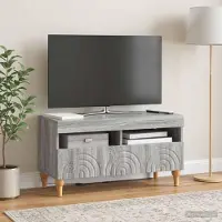 Prolenta Meuble TV LED exclusif, modèle ALKMAAR, dimensions : 81 x 35 x 43 cm, finition Sonoma gris
