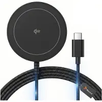 Reagle Chargeur MagSafe Qi2.2 À Induction 25 W, Base De Recharge Sans Fil Magnétique Pour Samsung Galaxy, iPhone Et AirPods, Noir