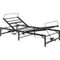 vidaXL Lit électrique réglable, structure noire, 90 x 190 cm, en acier