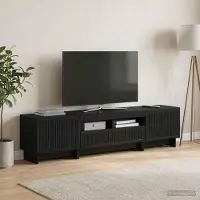 Prolenta Maison Exclusive - Meuble TV LED, 5 pièces, en bois composite noir