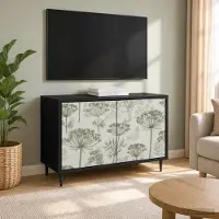 Prolenta Meuble TV exclusif - GOTHA, dimensions 69 x 33 x 50,5 cm, finition noire imitation chêne