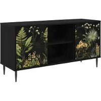Syfax Meuble TV RHENEN, 102 x 33 x 51 cm, noir, imitation chêne