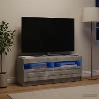 Prolenta Maison Exclusive - Meuble TV LED, couleur gris béton, fabriqué en bois composite
