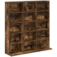 vidaXL Étagère CD, chêne fumé, 96 x 23,5 x 97,5 cm, panneau de fibres de bois