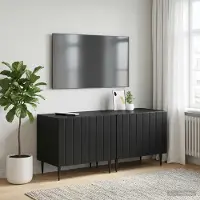 Prolenta Maison Exclusive - Meuble TV noir en bois composite