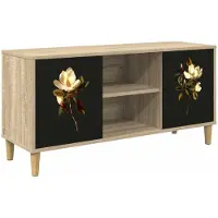 Syfax Meuble TV BREMEN, 102 x 33 x 50 cm, panneaux de particules imitation bois Sonoma