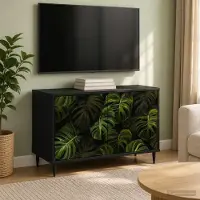 Prolenta Maison Exclusive - Meuble TV ELBURG, dimensions : 69 x 33 x 50,5 cm, finition noire imitation chêne