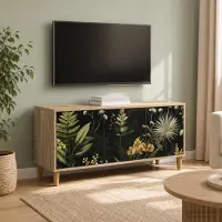 Prolenta Meuble TV exclusif - RHENEN, dimensions : 102 x 33 x 50 cm, fabriqué en panneaux de particules imitation bois Sonoma