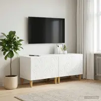 Prolenta Maison Exclusive - Meuble TV haute brillance, blanc, en panneaux de particules