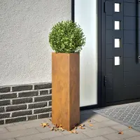 Prolenta Maison Exclusive - 2 jardinières triangulaires, 30x26x75 cm, en acier résistant aux intempéries