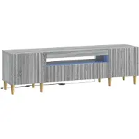 Syfax Meuble TV LED, couleur Sonoma gris, en panneaux de particules